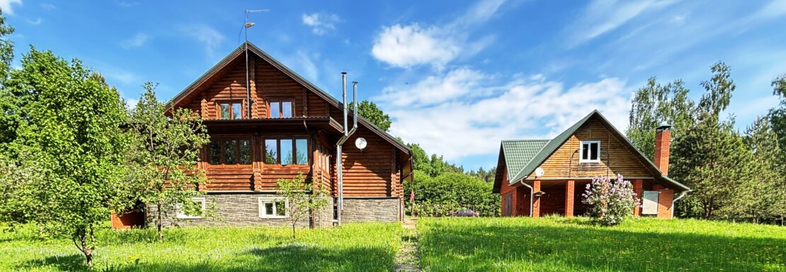 Недвижимость ДЕРЕВНЯ.РФ Объявления Продажа Дом Участок Дом из Бревна в Окружение Хвойных Лесов, Первая Линия Реки Угра